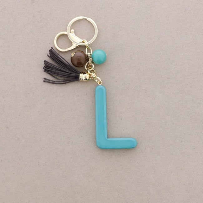 KEYCHAIN PENDANT INITIAL LETTER L RESIN