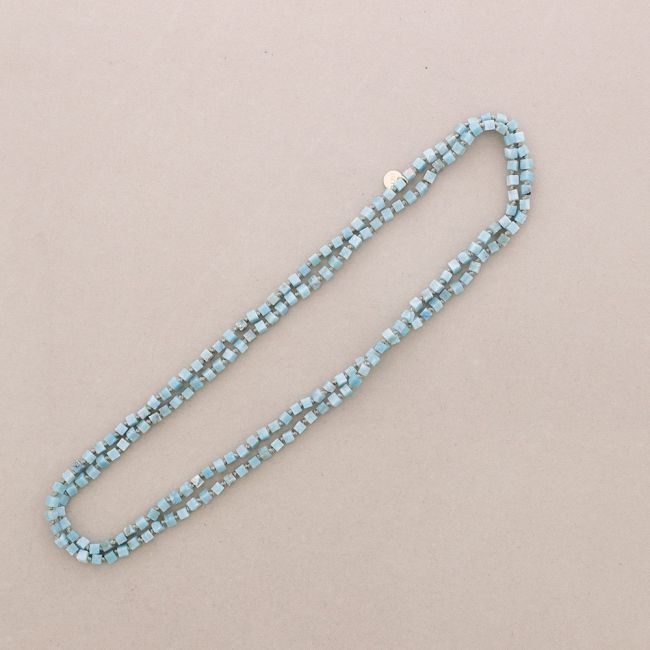 LONG NECKLACE KNOTS SQUARE STONES 1.2M*4MM