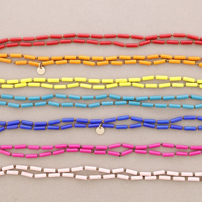 COLLAR LARGO NUDOS TUBITOS PIEDRA 1.5M