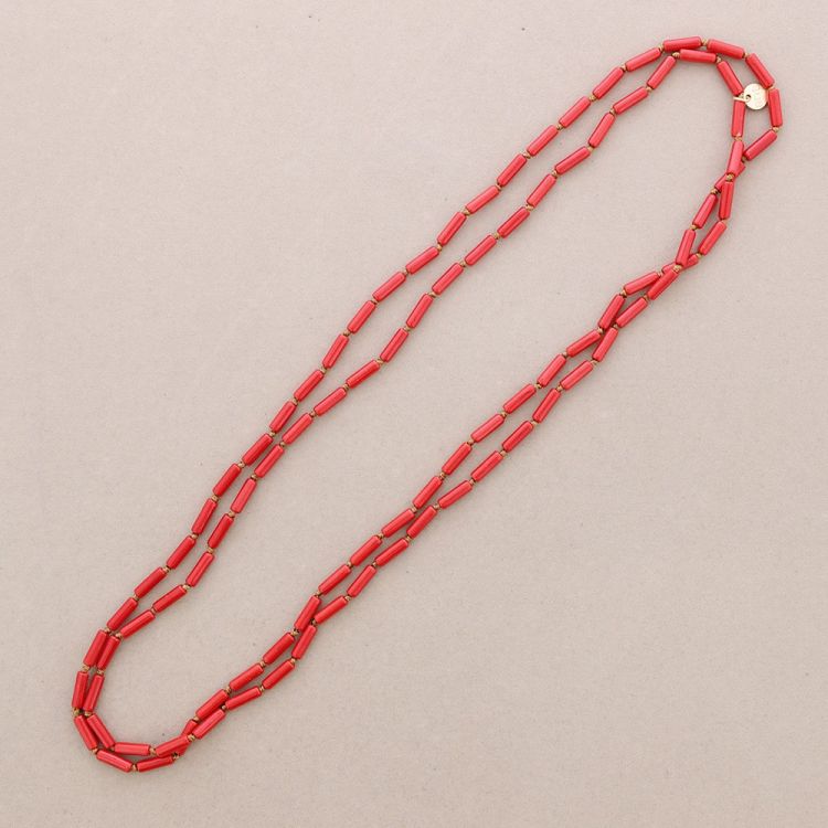 COLLAR LARGO NUDOS TUBITOS PIEDRA 1.5M