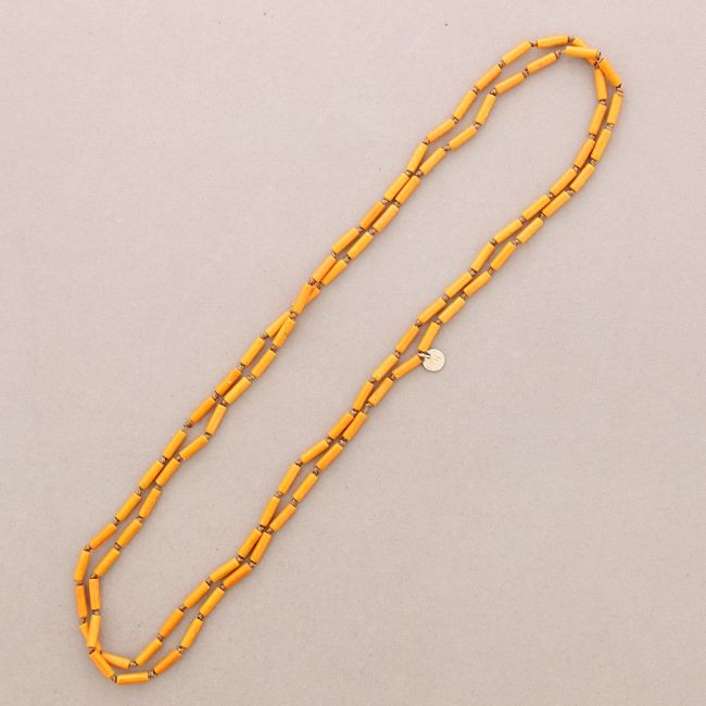 LONG NECKLACE KNOTS STONE TUBES 1.5M