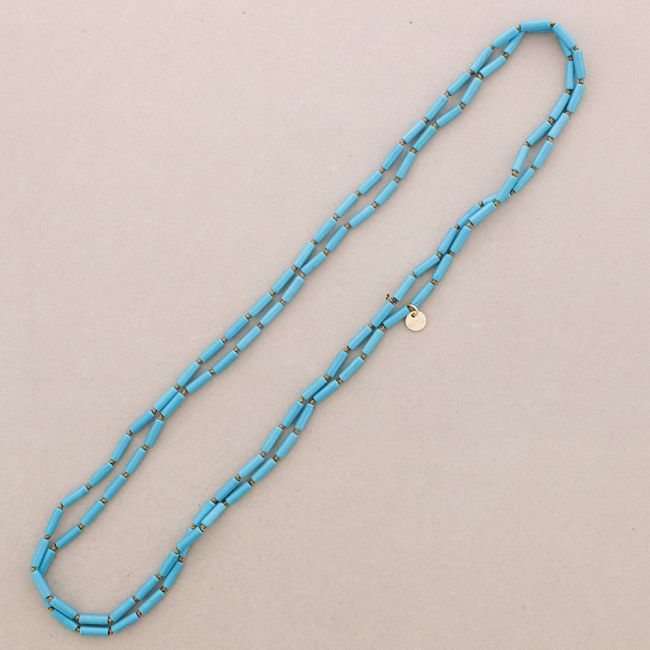 COLLAR LARGO NUDOS TUBITOS PIEDRA 1.5M