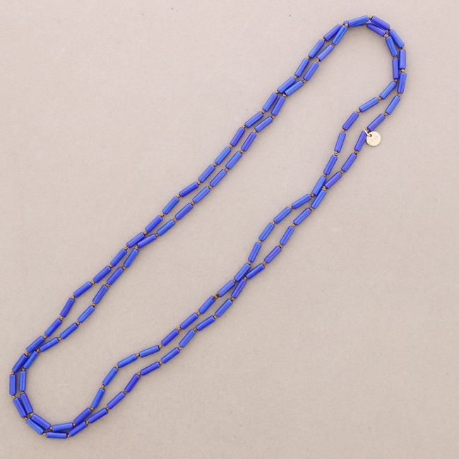 COLLAR LARGO NUDOS TUBITOS PIEDRA 1.5M