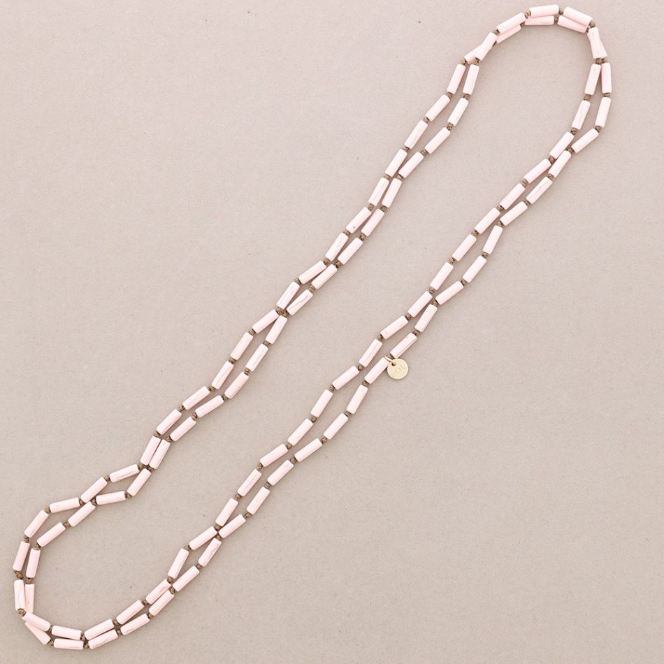 COLLAR LARGO NUDOS TUBITOS PIEDRA 1.5M