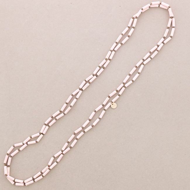 COLLAR LARGO NUDOS TUBITOS PIEDRA 1.5M
