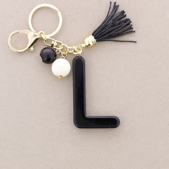 KEYCHAIN PENDANT INITIAL LETTER L RESIN