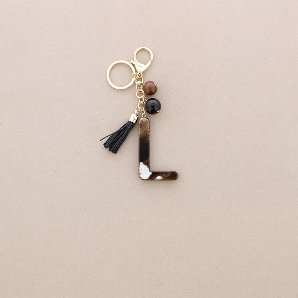 KEYCHAIN PENDANT INITIAL LETTER L RESIN