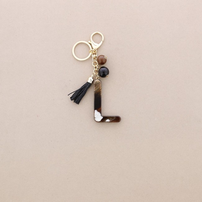 KEYCHAIN PENDANT INITIAL LETTER L RESIN