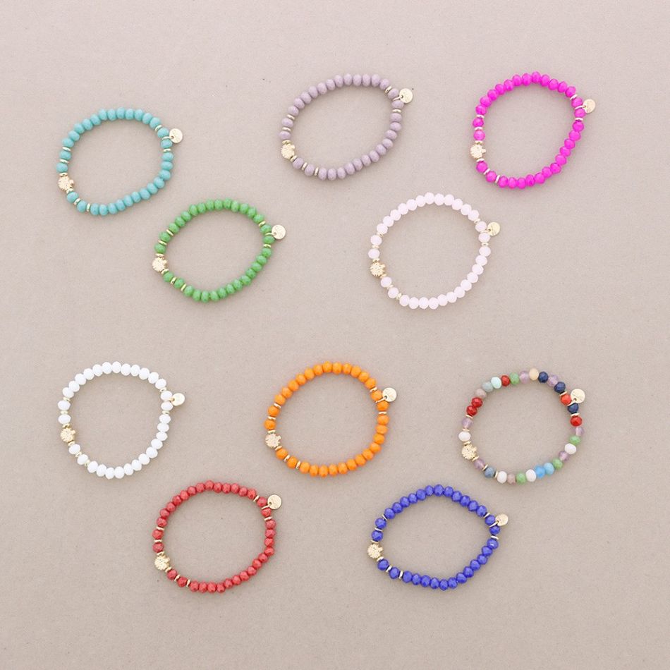 ELASTIC BRACELET WITH FACETED CRYSTALS METAL TREE