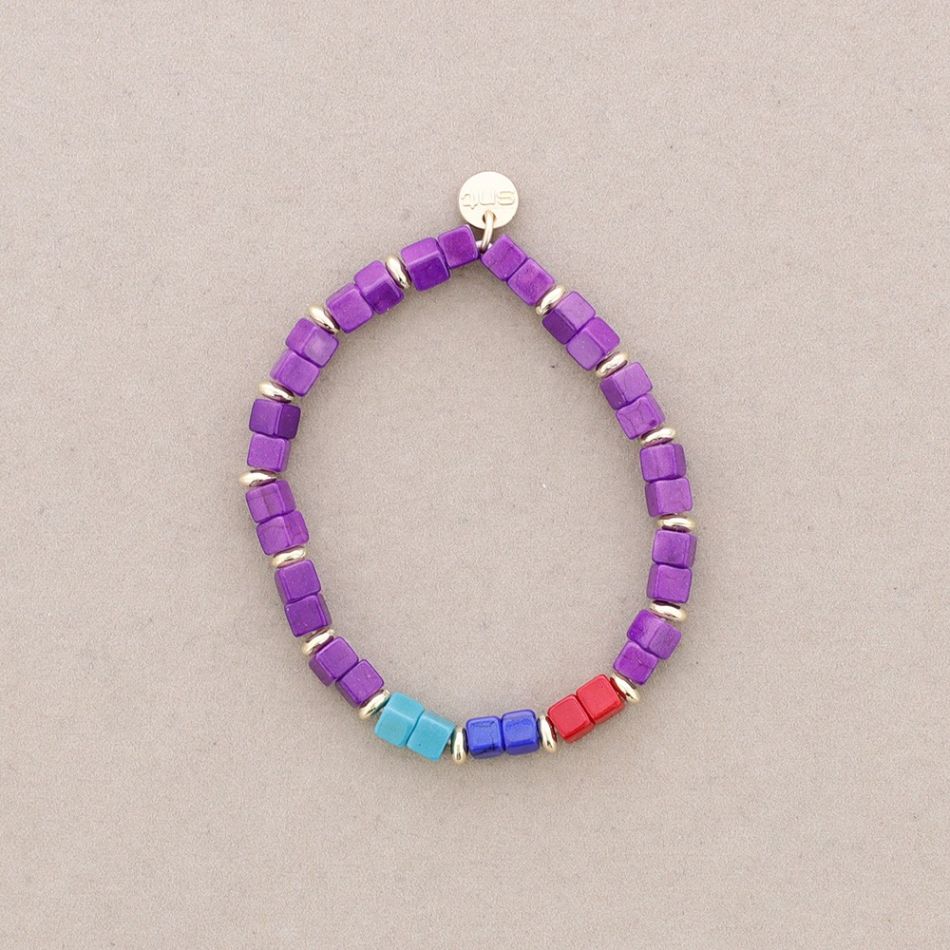 SQUARE STONES ELASTIC BRACELET