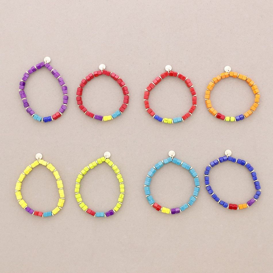 PULSERA ELÁSTICA PIEDRAS CUADRADAS