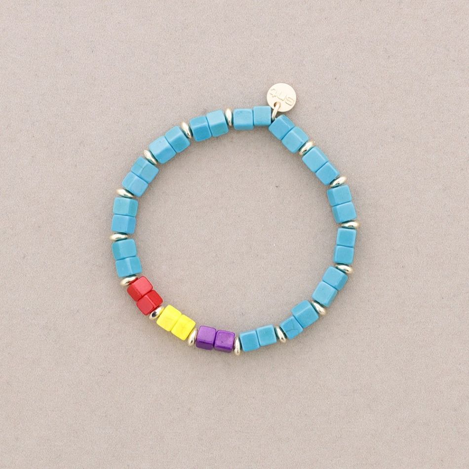 PULSERA ELÁSTICA PIEDRAS CUADRADAS