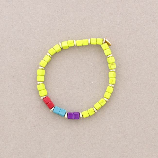 SQUARE STONES ELASTIC BRACELET