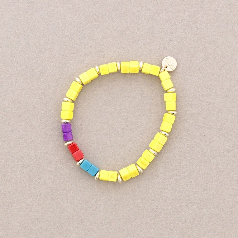 SQUARE STONES ELASTIC BRACELET