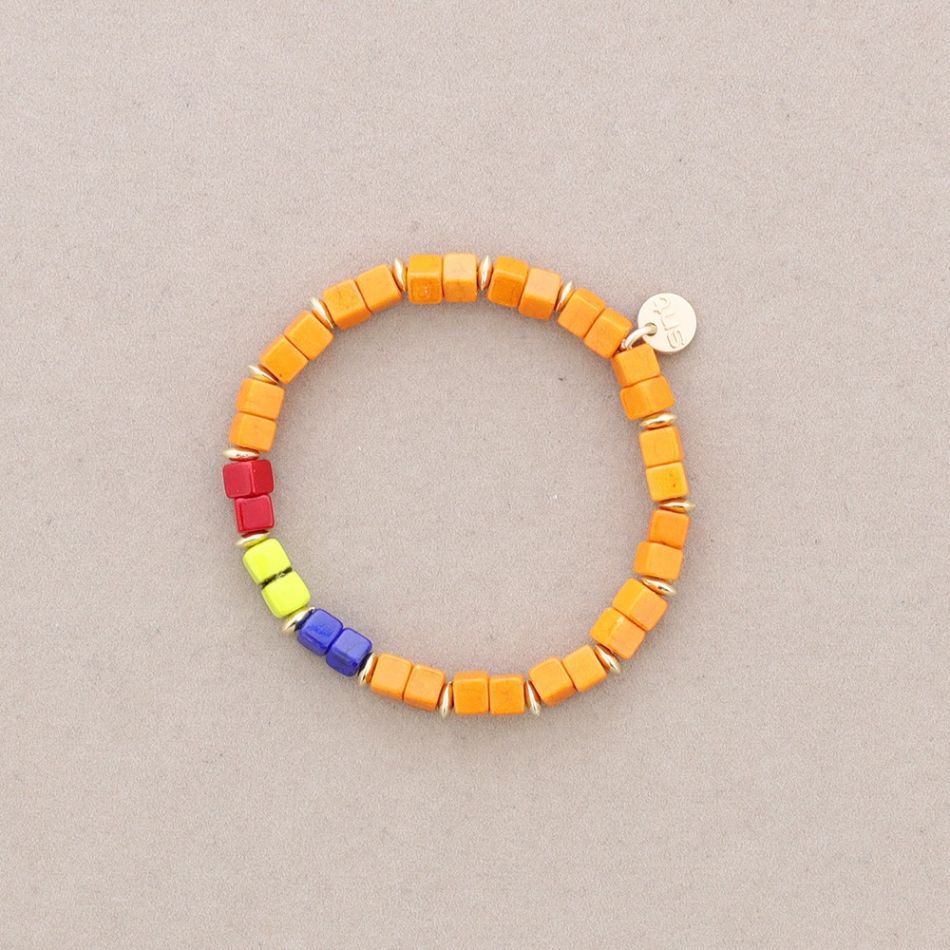 SQUARE STONES ELASTIC BRACELET