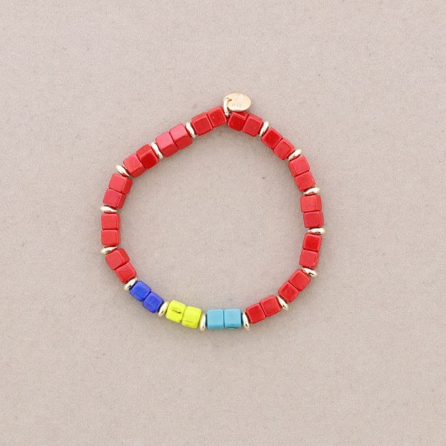 PULSERA ELÁSTICA PIEDRAS CUADRADAS