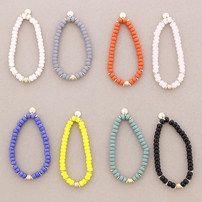 PULSERA ELÁSTICA PIEDRA CUENTA METAL