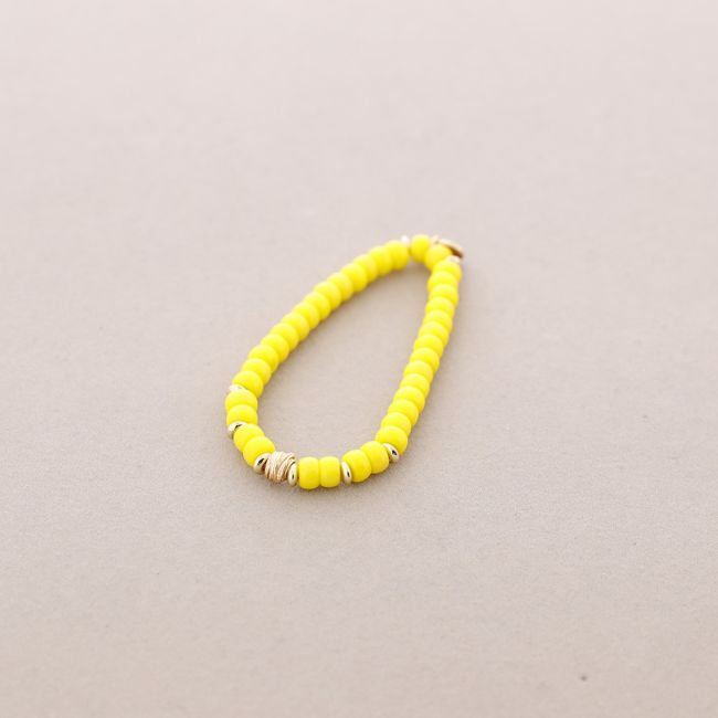 PULSERA ELÁSTICA PIEDRA CUENTA METAL