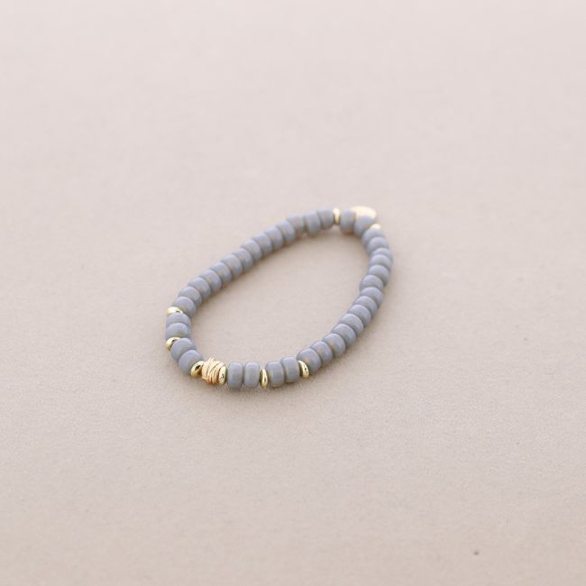 PULSERA ELÁSTICA PIEDRA CUENTA METAL