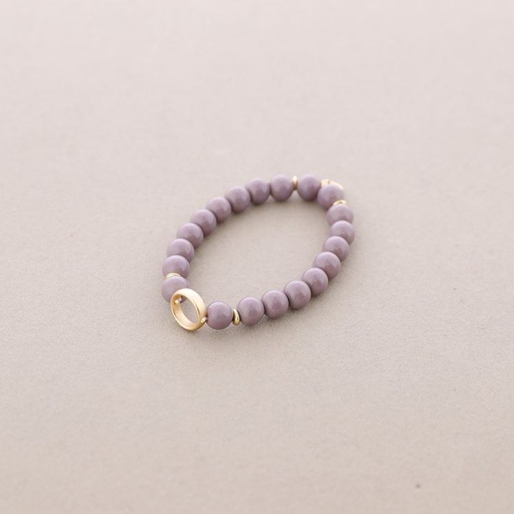 METAL CIRCLE STONE ELASTIC BRACELET