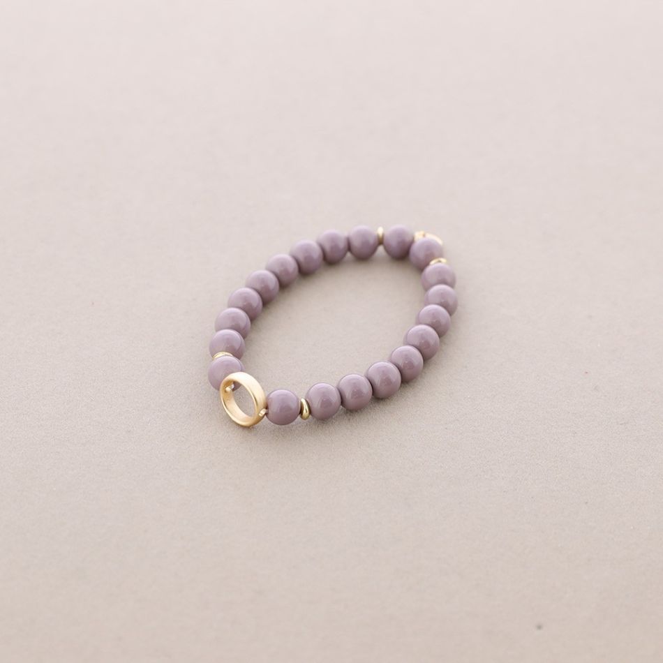 METAL CIRCLE STONE ELASTIC BRACELET