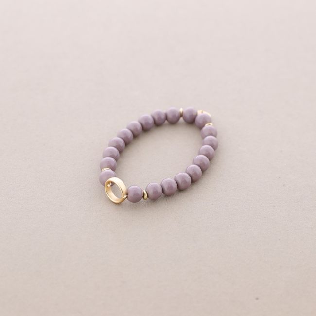 METAL CIRCLE STONE ELASTIC BRACELET