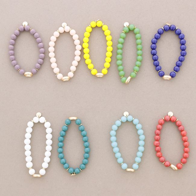 METAL CIRCLE STONE ELASTIC BRACELET
