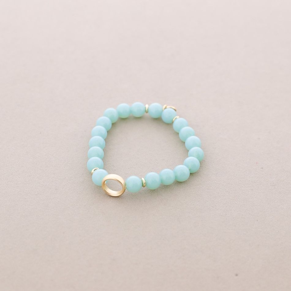METAL CIRCLE STONE ELASTIC BRACELET