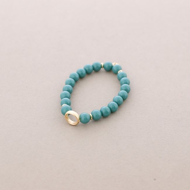 METAL CIRCLE STONE ELASTIC BRACELET
