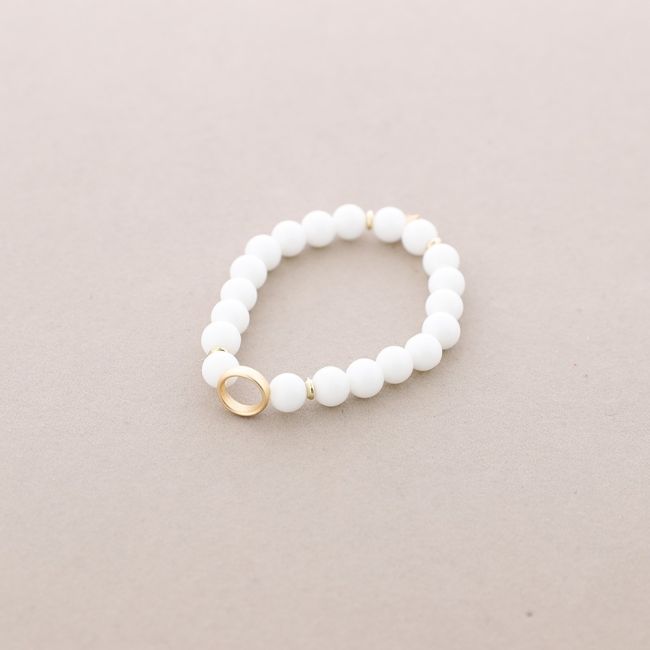 PULSERA ELÁSTICA PIEDRA CÍRCULO METAL