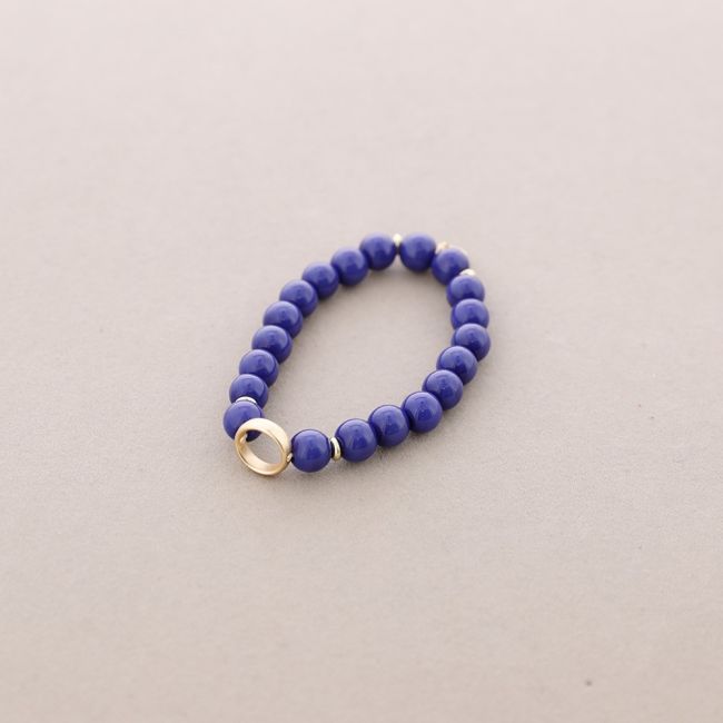 METAL CIRCLE STONE ELASTIC BRACELET