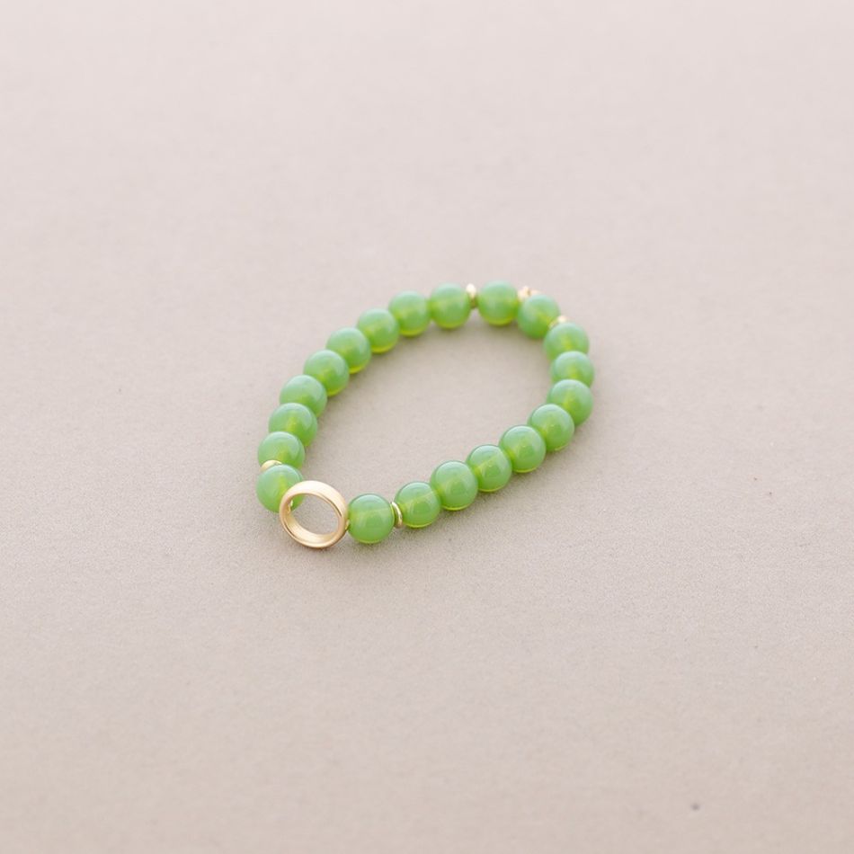 METAL CIRCLE STONE ELASTIC BRACELET