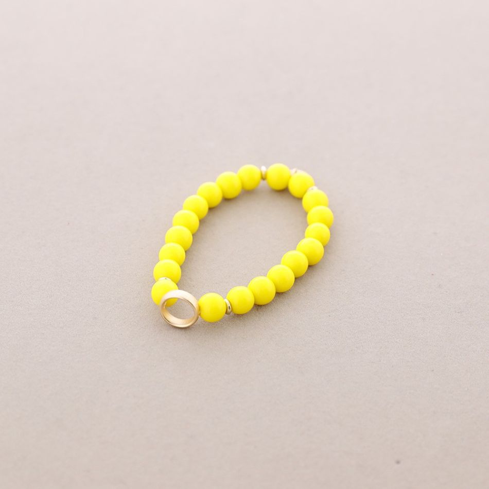 METAL CIRCLE STONE ELASTIC BRACELET