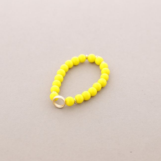 METAL CIRCLE STONE ELASTIC BRACELET
