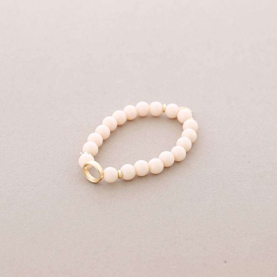 PULSERA ELÁSTICA PIEDRA CÍRCULO METAL