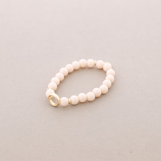 PULSERA ELÁSTICA PIEDRA CÍRCULO METAL