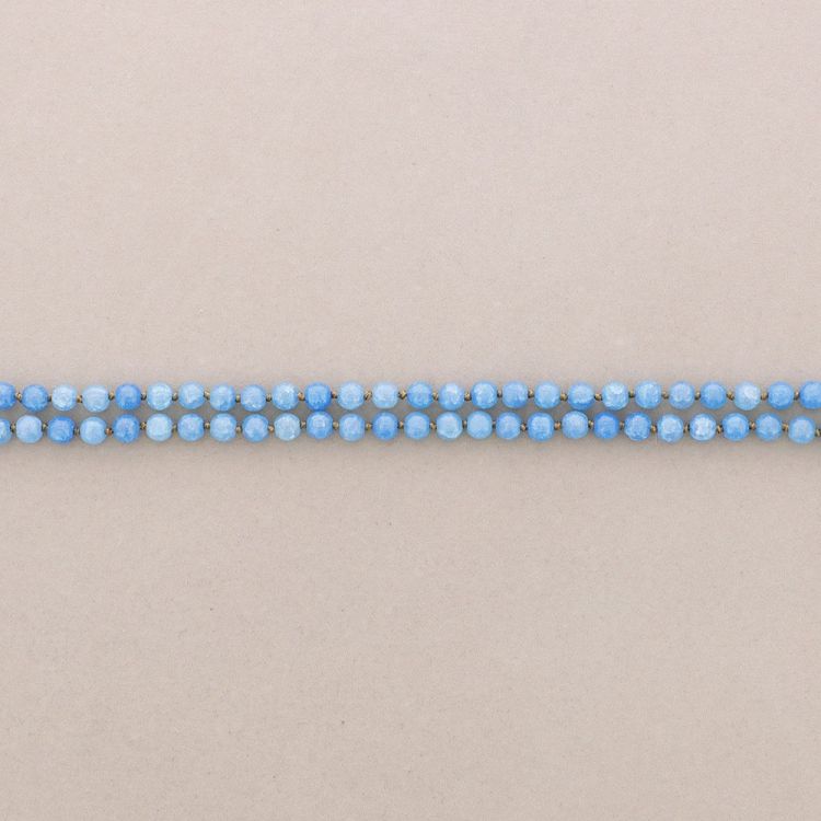 COLLAR LARGO NUDOS BOLAS PIEDRA 1.2M*8MM