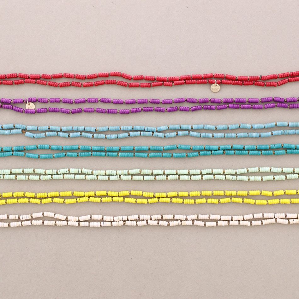 LONG NECKLACE KNOTS STONES 1.5M*4MM