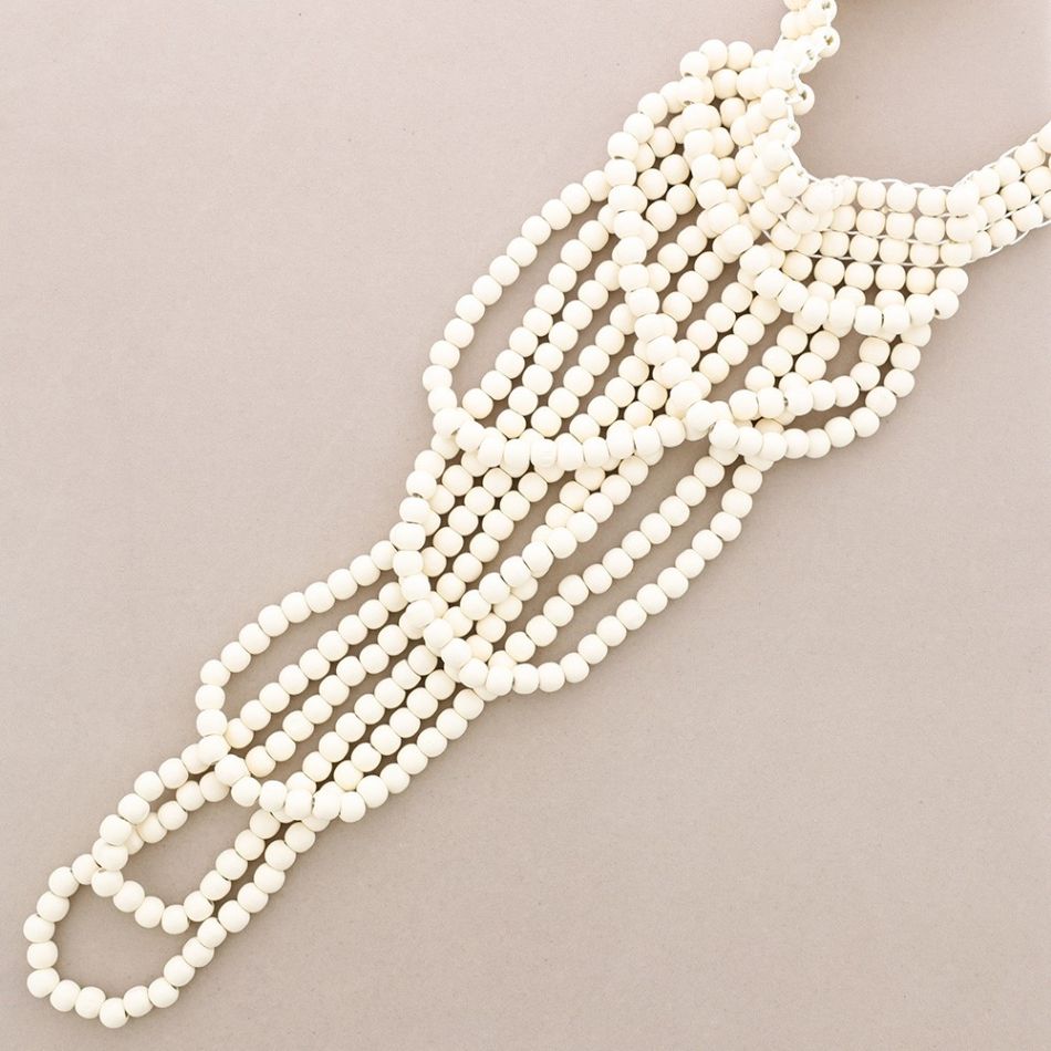 WOODEN BALLS BIB NECKLACE