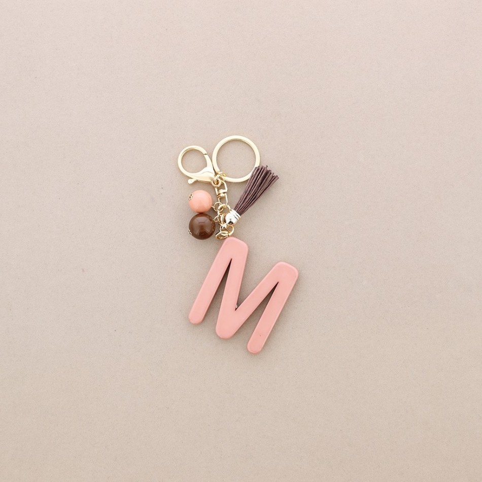 RESIN INITIAL LETTER M PENDANT KEYCHAIN