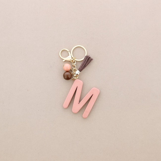 RESIN INITIAL LETTER M PENDANT KEYCHAIN