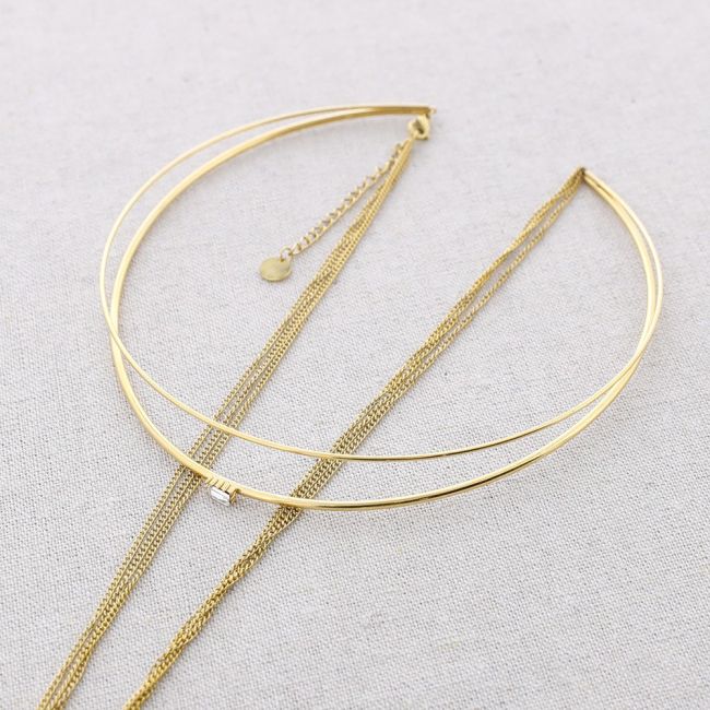 STEEL STRAPS CHAIN NECKLACE