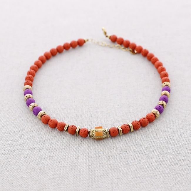 STONES STEEL NECKLACE