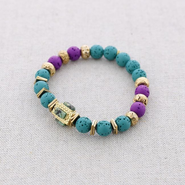STEEL ELASTIC BRACELET WITH STONES