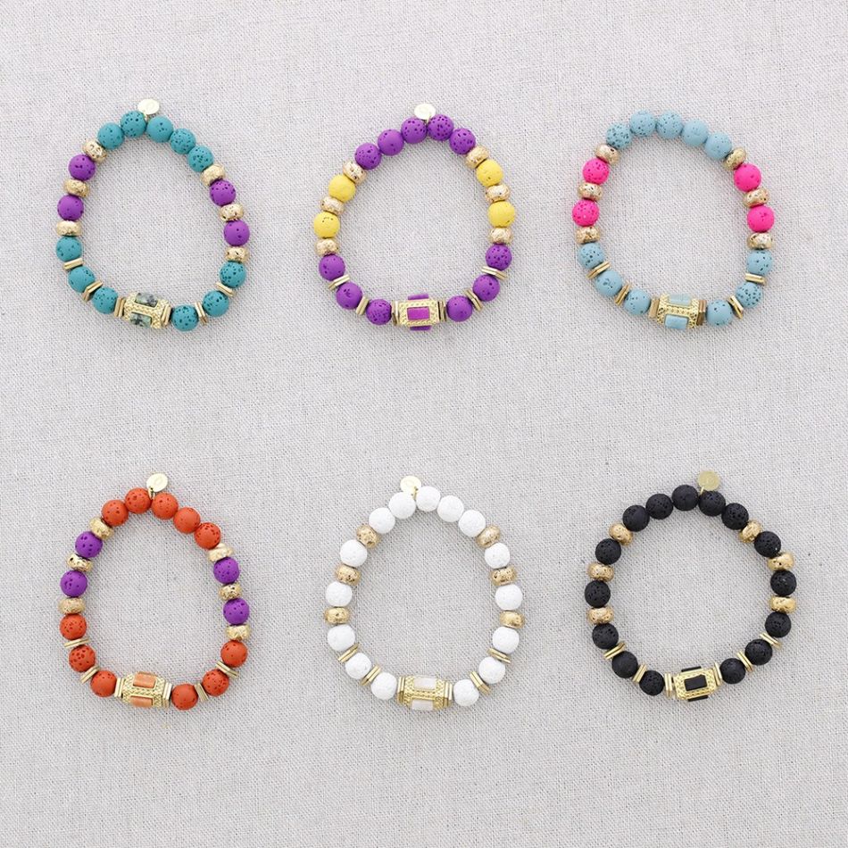 PULSERA ELÁSTICA ACERO PIEDRAS