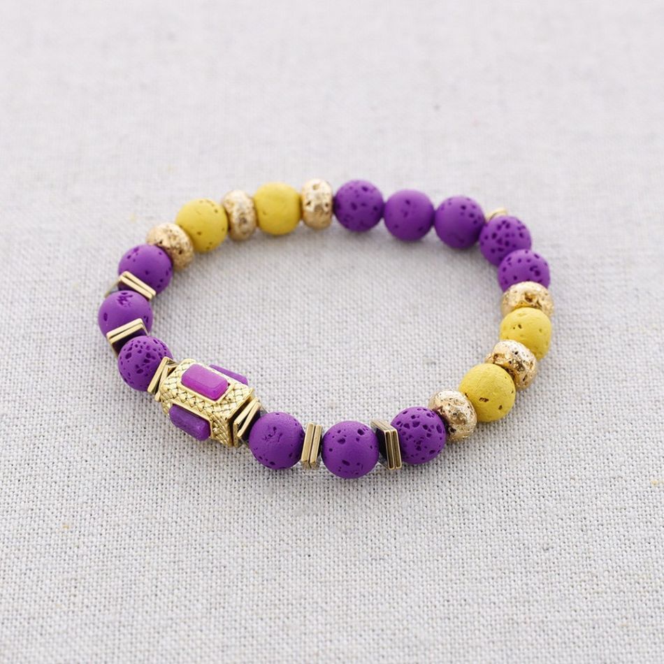 STEEL ELASTIC BRACELET WITH STONES