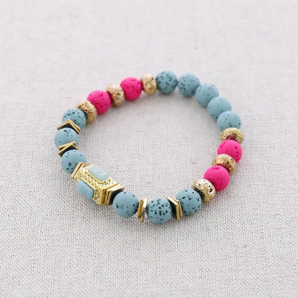 STEEL ELASTIC BRACELET WITH STONES