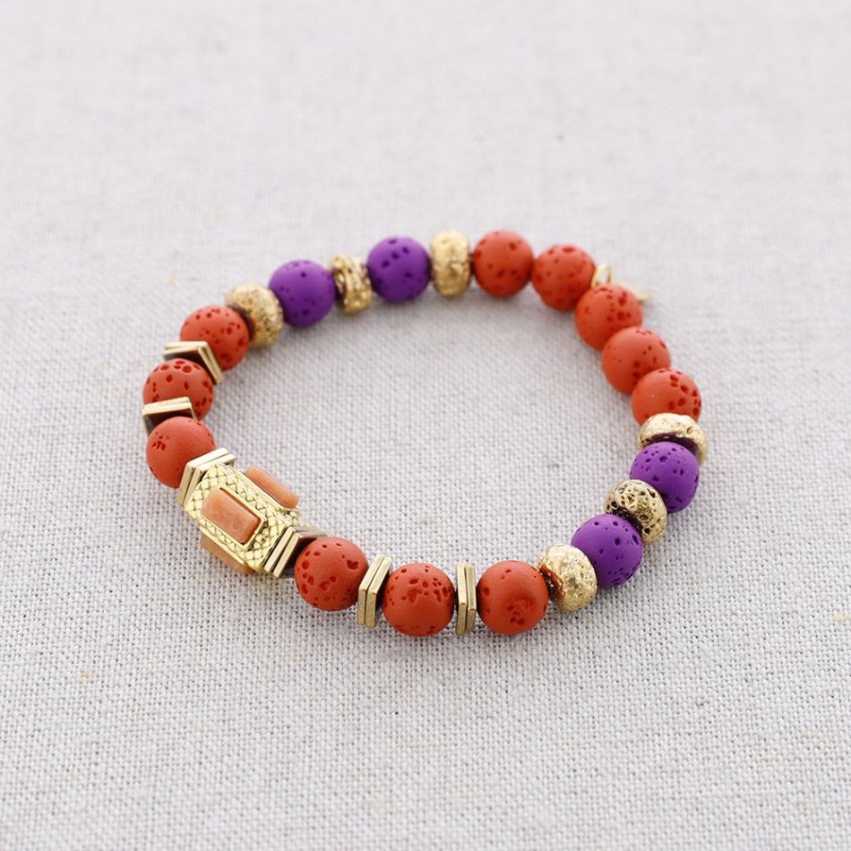 STEEL ELASTIC BRACELET WITH STONES