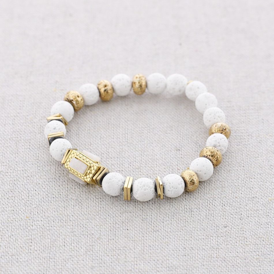 STEEL ELASTIC BRACELET WITH STONES
