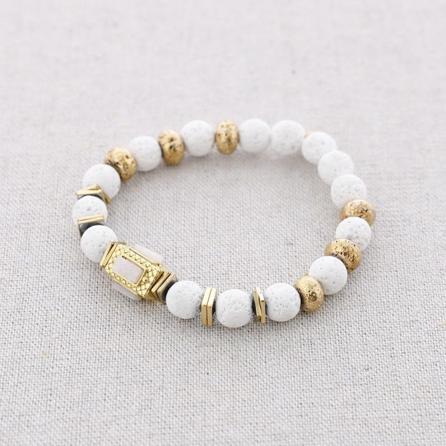 STEEL ELASTIC BRACELET WITH STONES